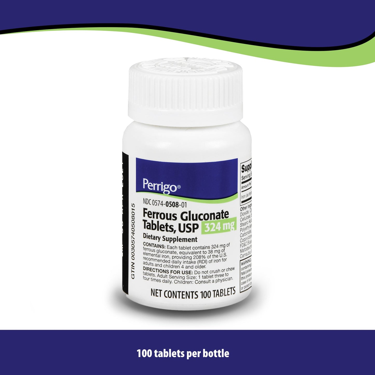 Perrigo Mineral Supplement Iron 324 mg Strength Tablet 100 per Bottle (734950_BT)