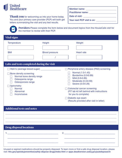 Signigyhealth Check List Form PCP Screening 8 X 10 Inch (1218340_CS)