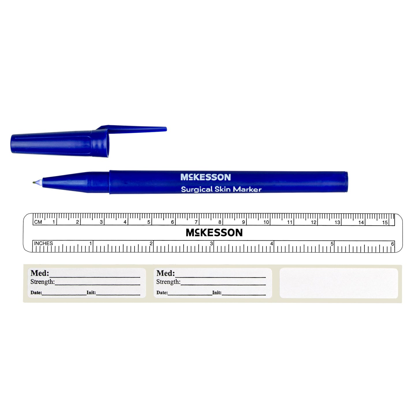 McKesson Skin Marker with Ruler and Labels Gentian Violet Ink Sterile Full Size Fine Tip (1182556_BX)