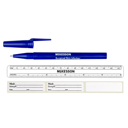 McKesson Skin Marker with Ruler and Labels Gentian Violet Ink Sterile Full Size Fine Tip (1182556_BX)