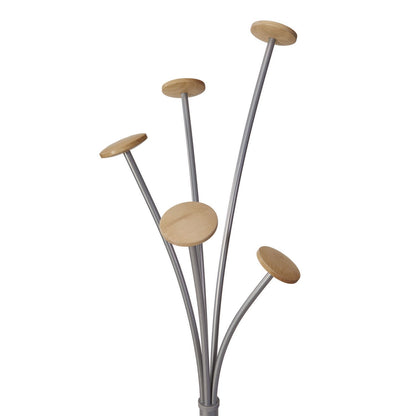 Alba Festival Coat Stand with Umbrella Holder, Five Knobs, 13.97 x 14 x 73.62, Gray (ABAPMFESTWM)