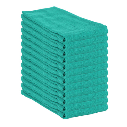 Arkwright Home Huck Cotton Cleaning Towels 16x26 Green (12/Pack) (PNP-ABSBNT-HGRN)