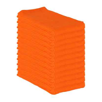 Arkwright Home Huck Cotton Cleaning Towels 16x26 Orange (12/Pack) (PNP-ABSBNT-ORNG)