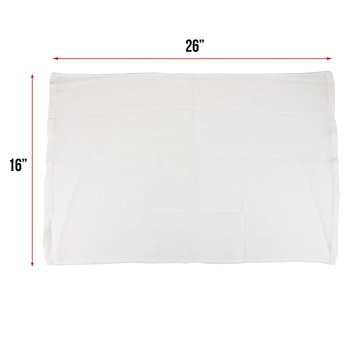 Hospeco® Huck Cotton Cleaning Towels 16x26 White, 120/Case (HOSABSBNT-WHITE-CS)