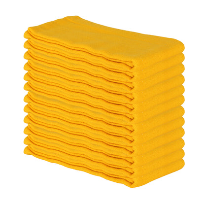 Arkwright Home Huck Cotton Cleaning Towels 16x26 Yellow (12/Pack) (PNP-ABSBNT-YELW)