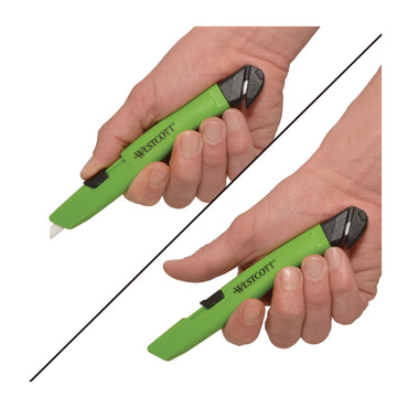 Westcott Safety Ceramic Blade Box Cutter, 0.5" Blade, 5.7" Plastic Handle, Green (ACM17969)