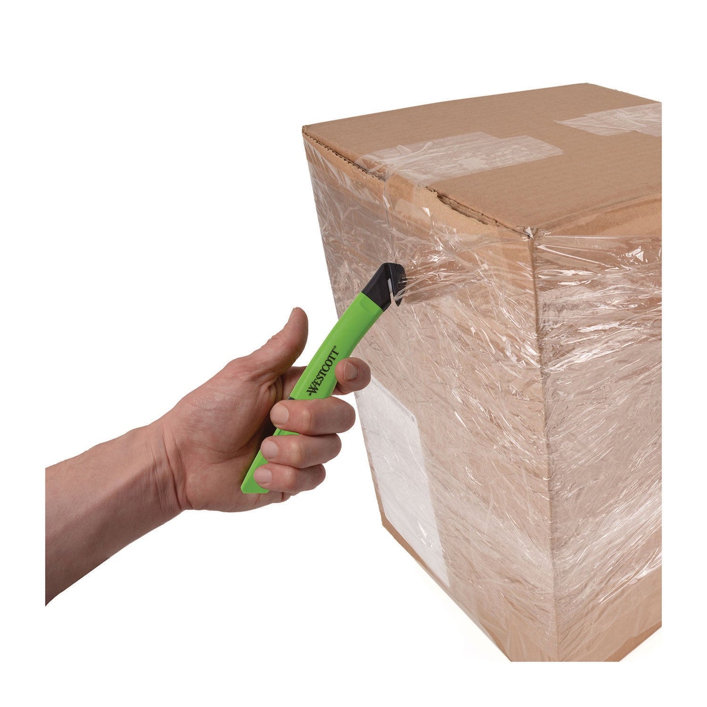 Westcott Safety Ceramic Blade Box Cutter, 0.5" Blade, 5.7" Plastic Handle, Green (ACM17969)