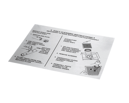 American Dish Service 089-9206 Decal, Cleaning Instruction, (ADS089-9206)