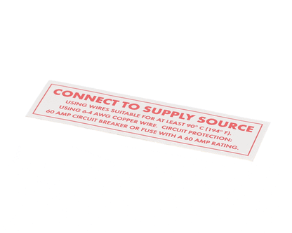 American Dish Service 089-9210 Decal, Connect To Power Sourc (ADS089-9210)