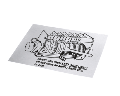 American Dish Service 089-9227 Decal, Timer Cam Adjustment, (ADS089-9227)