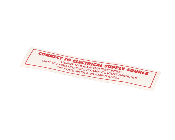 American Dish Service 089-9228 Decal, Connect To Power Source, 5Ag-Es 3 (ADS089-9228)
