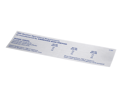 American Dish Service 089-9275 Decal, Nsf Model Et-A (ADS089-9275)