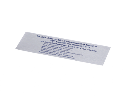 American Dish Service 089-9281 Decal, Nsf Model Asq Ii (ADS089-9281)