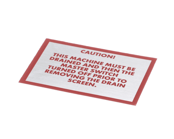 American Dish Service 089-9314 Decal, Caution, Must Drain, Et (ADS089-9314)