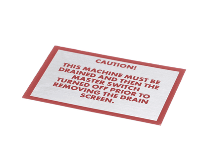 American Dish Service 089-9314 Decal, Caution, Must Drain, Et (ADS089-9314)