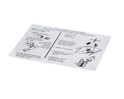 American Dish Service 089-9467 Decal, Cleaning Instructions, Asq Ii (ADS089-9467)