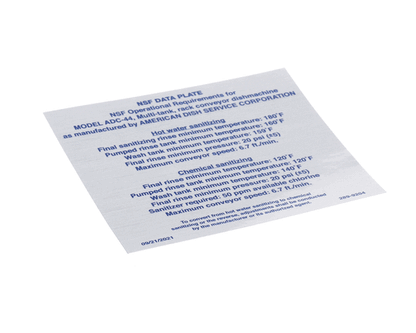 American Dish Service 289-9204 Decal, Nsf Model Adc-44 (244 (ADS289-9204)
