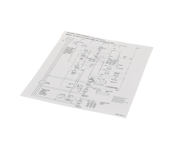 American Dish Service 389-9227 Decal, Wiring Diagram, Model (ADS389-9227)