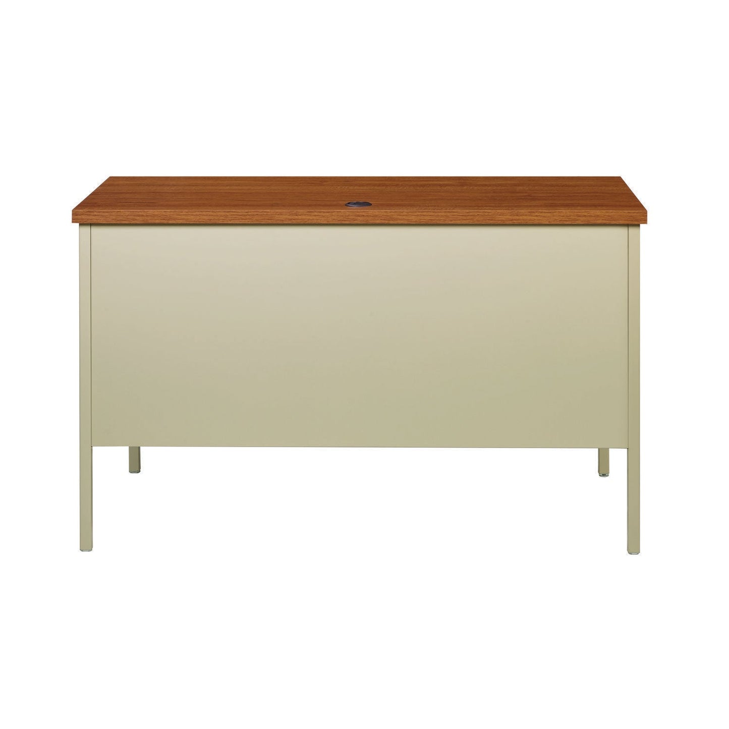 Alera Double Pedestal Steel Desk, 60" x 30" x 29.5", Cherry/Putty, Putty Legs (ALEHSD6030PC)