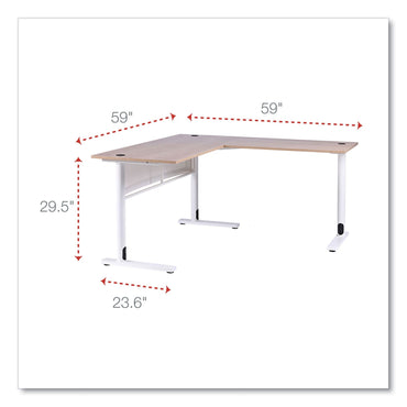 Alera L-Shaped Writing Desk, 59.05" x 59.05" x 29.53", Beigewood/White (ALEWSL5959WB)