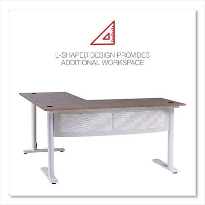 Alera L-Shaped Writing Desk, 59.05" x 59.05" x 29.53", Beigewood/White (ALEWSL5959WB)