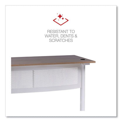 Alera L-Shaped Writing Desk, 59.05" x 59.05" x 29.53", Beigewood/White (ALEWSL5959WB)