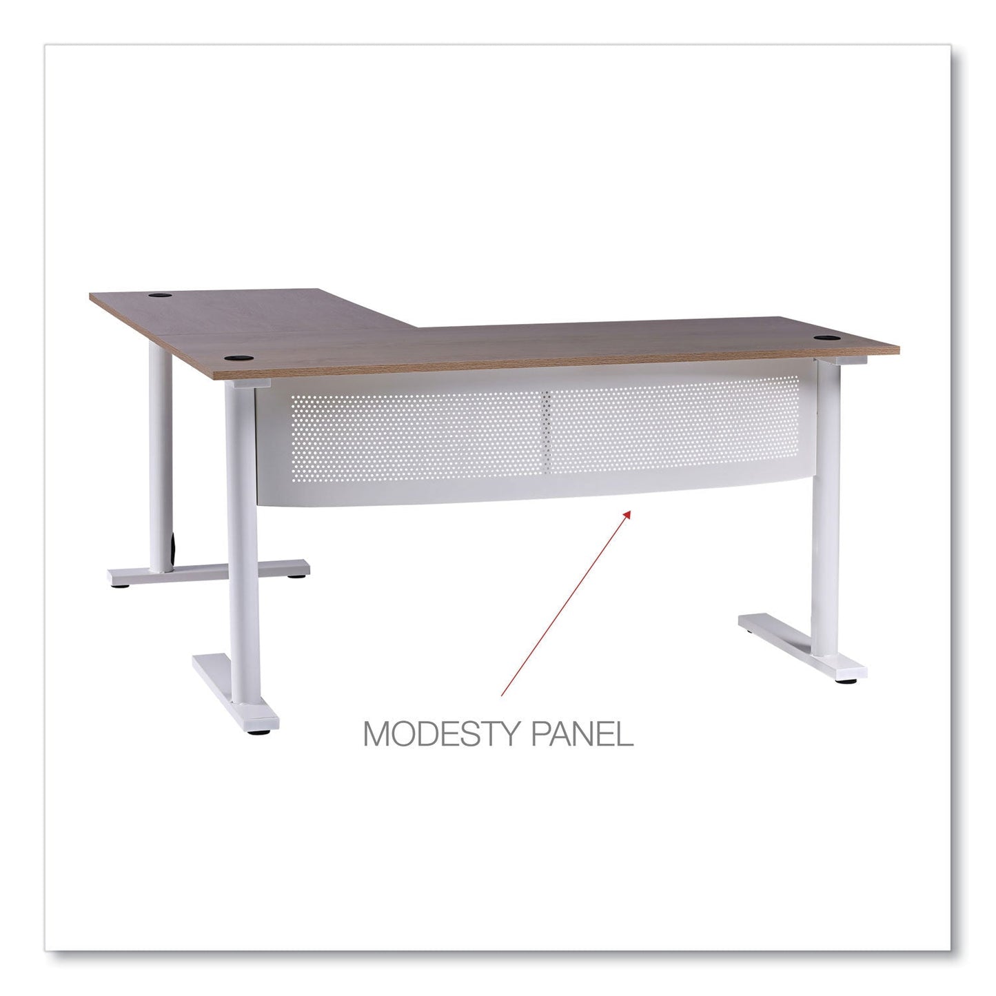 Alera L-Shaped Writing Desk, 59.05" x 59.05" x 29.53", Beigewood/White (ALEWSL5959WB)