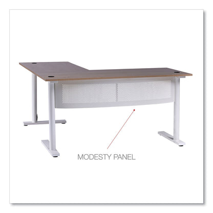 Alera L-Shaped Writing Desk, 59.05" x 59.05" x 29.53", Beigewood/White (ALEWSL5959WB)