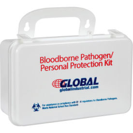 Global Industrial Small Industrial Bloodborne Pathogens Kit with CPR Mask, Weatherproof Case (WBB892445)