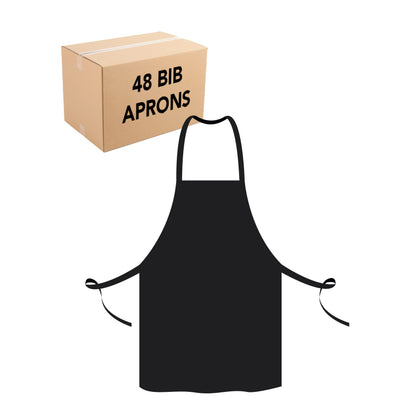 Hospeco® Mariposa Bib Apron 33x30 Black, 12/Pack (HOSAPRN-B-SPUN)
