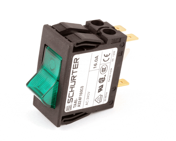 APW Wyott 2E-1300220 Switch, Rocker Dpst Green 16 A (APW2E-1300220)