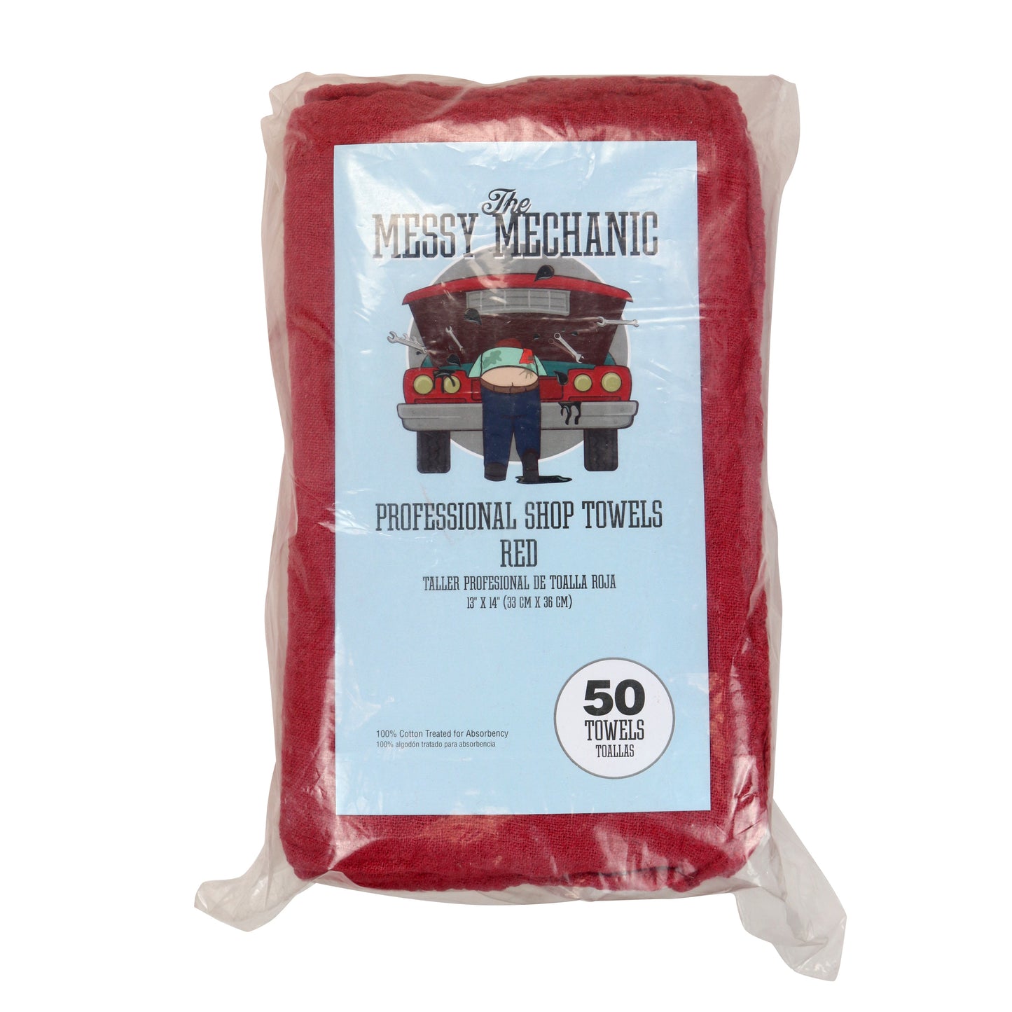 Arkwright Home® Messy Mechanic Shop Towels 12x14 Red, 50/Bag (HOSAT-STB50-BG)