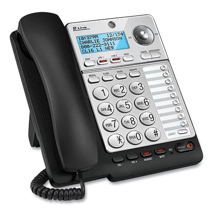 AT&T ML17928 Two-Line Corded Speakerphone, Black/Silver (ATTML17928)