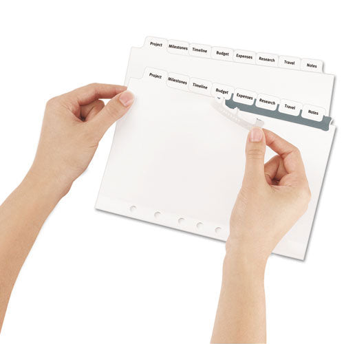 Avery Mini Index Maker Clear Label Dividers, 8-Tab, 1 Set, White (AVE11427)