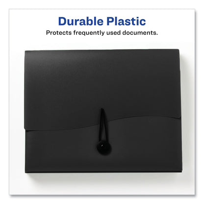 Avery Slide and View Expanding File, 6 Sections, Hook/Loop Closure, Letter Size, Black (AVE73542)