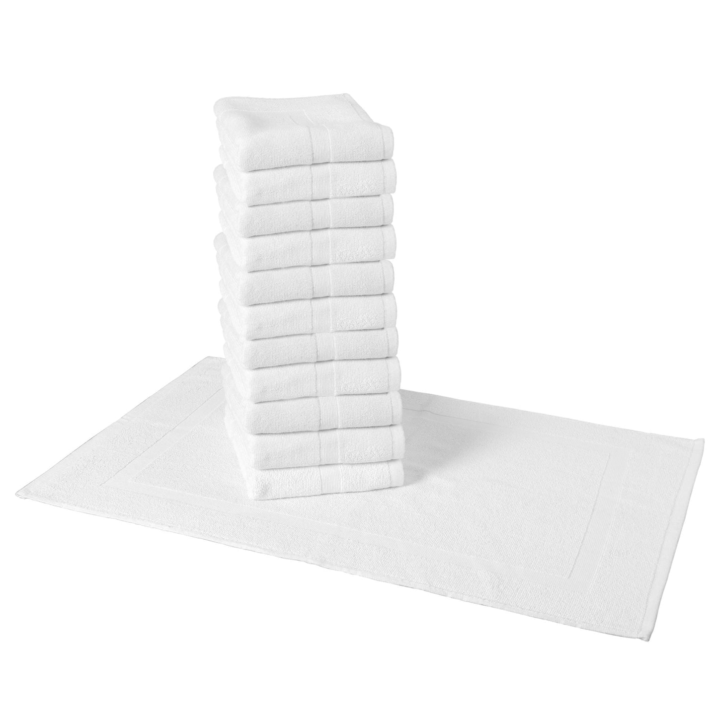 Arkwright Home Admiral Bath Mat 20x30 White (12/Pack) (P-ADML-2030-7)