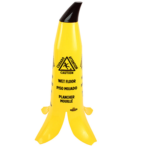 Impact® Banana Wet Floor Cone, 2 Ft. Tall, Yellow/Black, 3/Case (IMPB1001)
