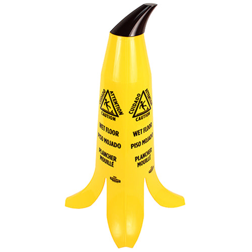 Impact® Banana Wet Floor Cone, 2 Ft. Tall, Yellow/Black, 3/Case (IMPB1001)