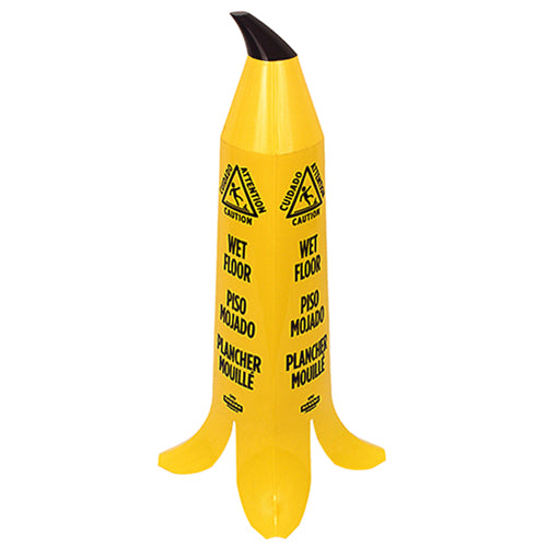 Impact® Banana Wet Floor Cone, 3 Ft. Tall, Yellow/Black, 3/Case (IMPB1101CT)