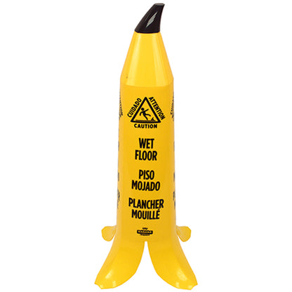 Impact® Banana Wet Floor Cone, 3 Ft. Tall, Yellow/Black, 3/Case (IMPB1101CT)