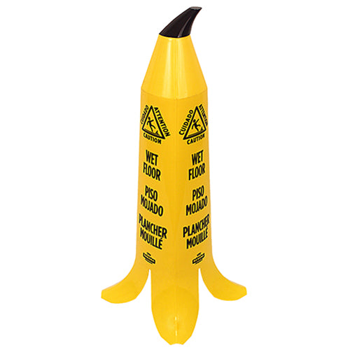 Impact® Banana Wet Floor Cone, 3 Ft. Tall, Yellow/Black, 3/Case (IMPB1101CT)
