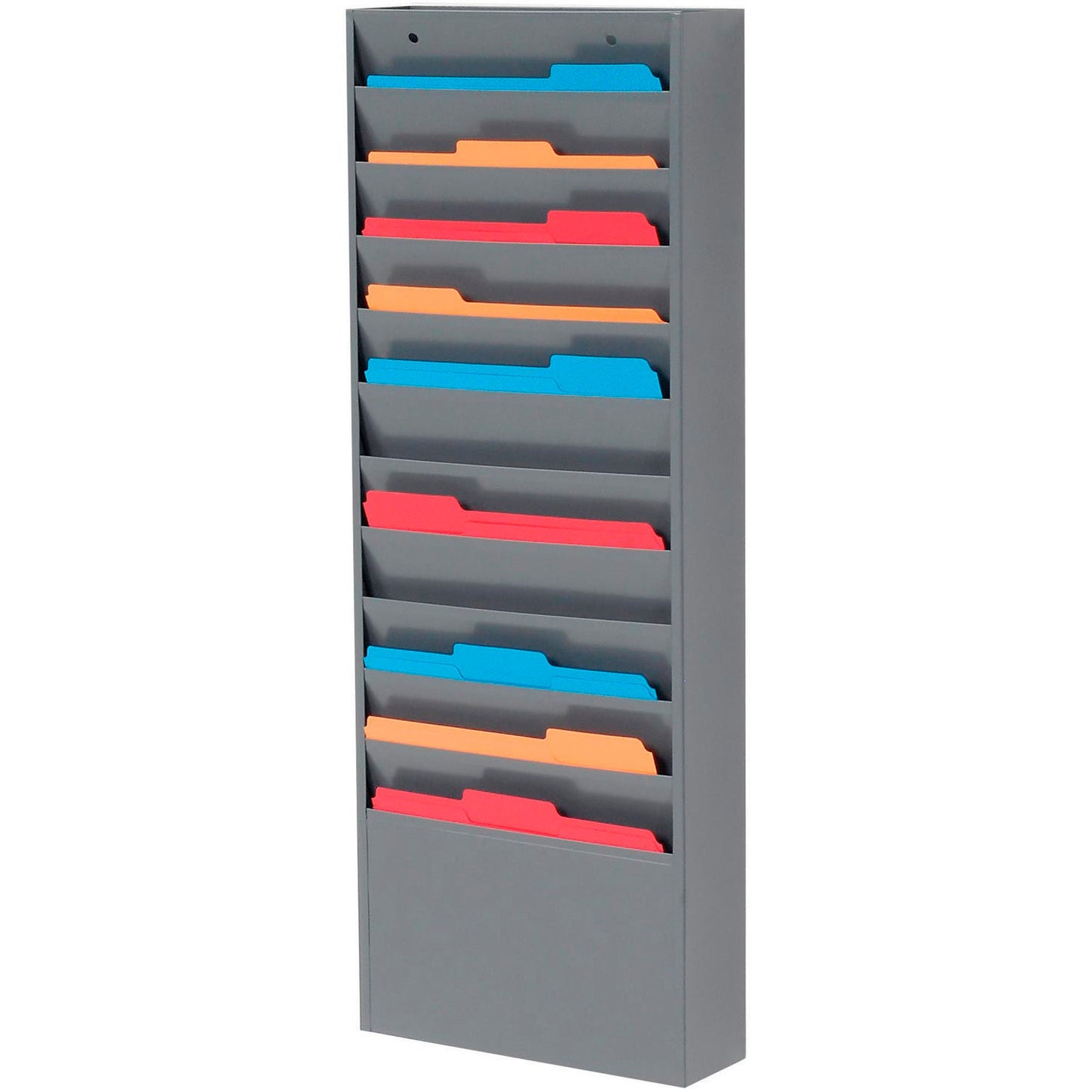 Global Industrial 11 Pockets - Medical Chart Hanging Wall File Holder - Gray (WB806405)