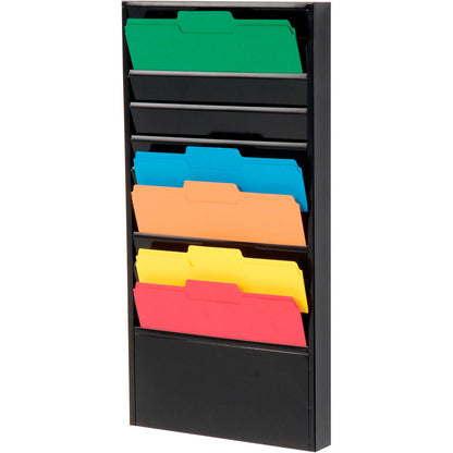 Global Industrial 10 Pockets - Medical Chart Hanging Wall File Holder - Black (WB806403)