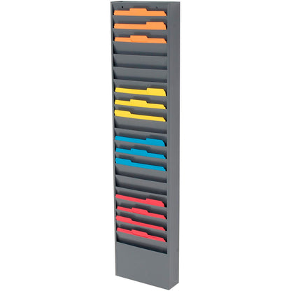 Global Industrial 20 Pockets - Medical Chart Hanging Wall File Holder - Gray (WB806409)