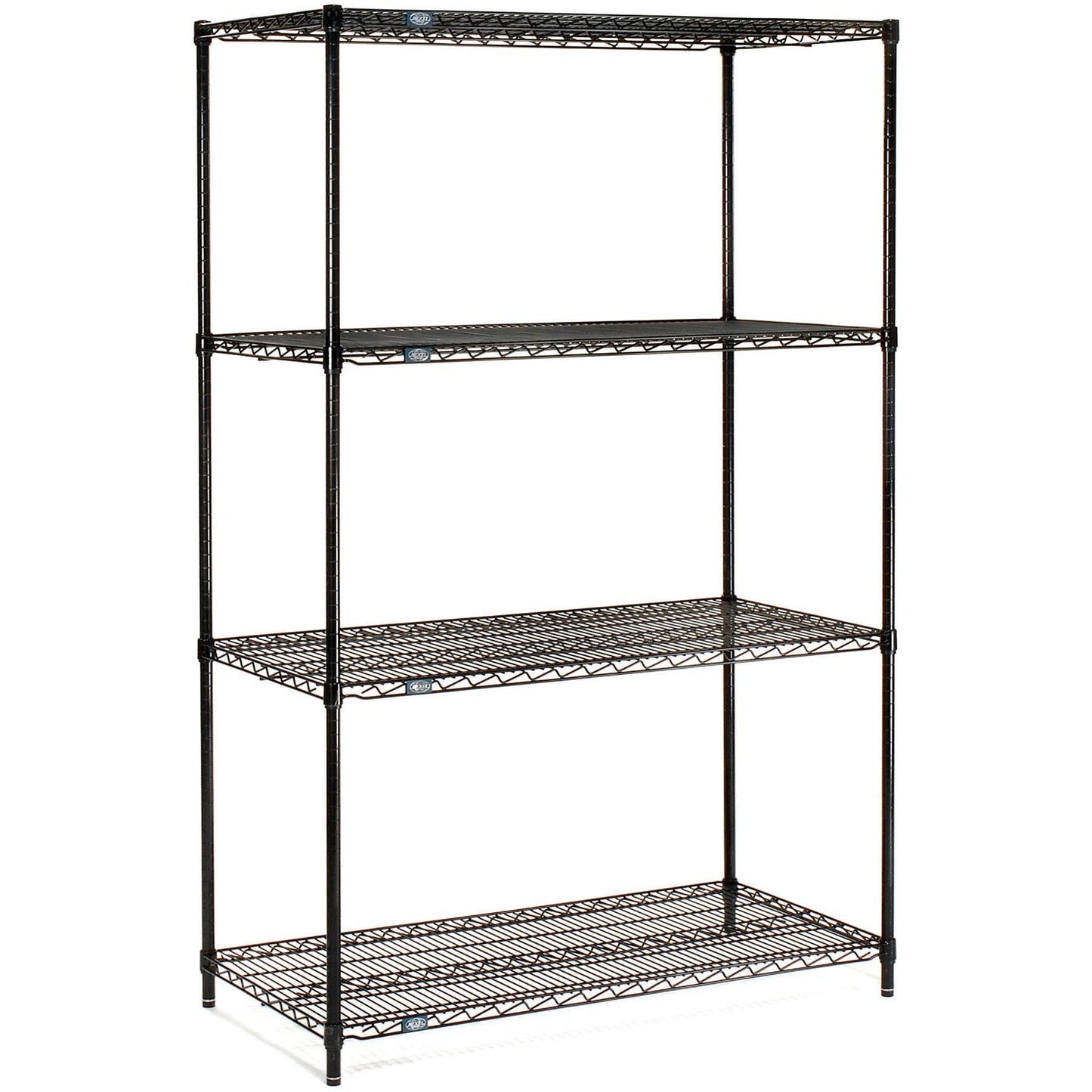 Nexel 4 Shelf, Black Epoxy Wire Shelving Unit, Starter, 36"W x 18"D x 74"H (WBB970214)