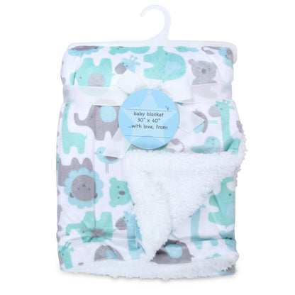 Arkwright Home® Baby Blanket 30x40 Mink/Sherpa Assorted, 24/Case (BABYBLANKET-ASST-CS)