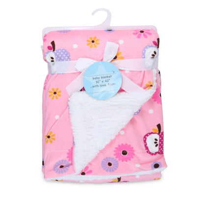 Arkwright Home® Baby Blanket 30x40 Mink/Sherpa Assorted, 24/Case (BABYBLANKET-ASST-CS)