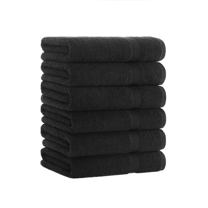 Arkwright Home True Color Bath Towel 25x52 Black (6/Pack) (P-BATH-BK-6)