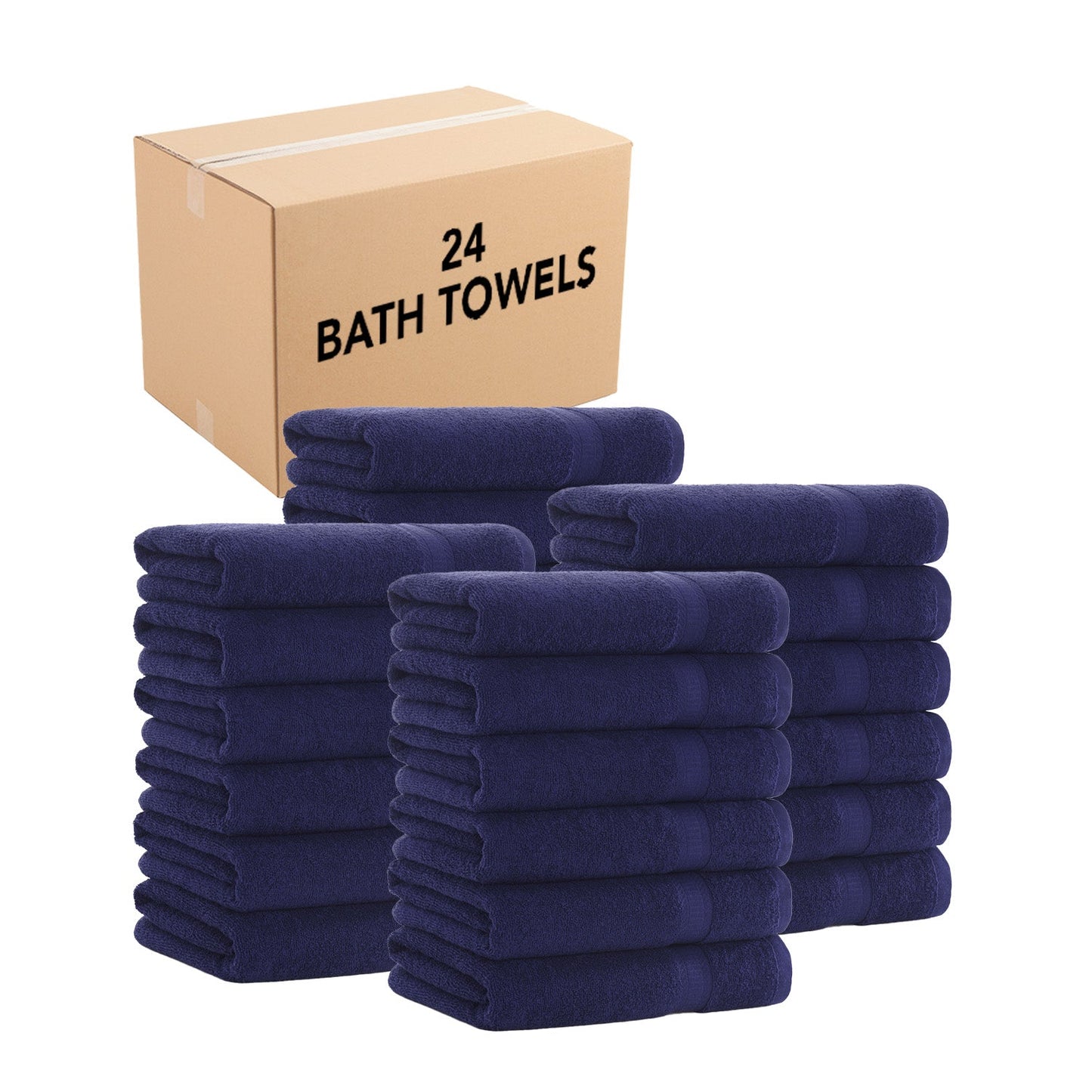 Hospeco® True Color Bath Towel 25x52 Navy, 24/Case (HOSBATH-NAVY)