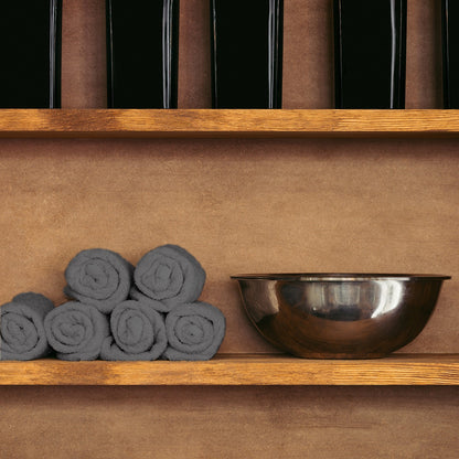 Hospeco® Cotton Salon Towel 16x28 Charcoal, 144/Case (HOSBB-1628-3CHA-CS)